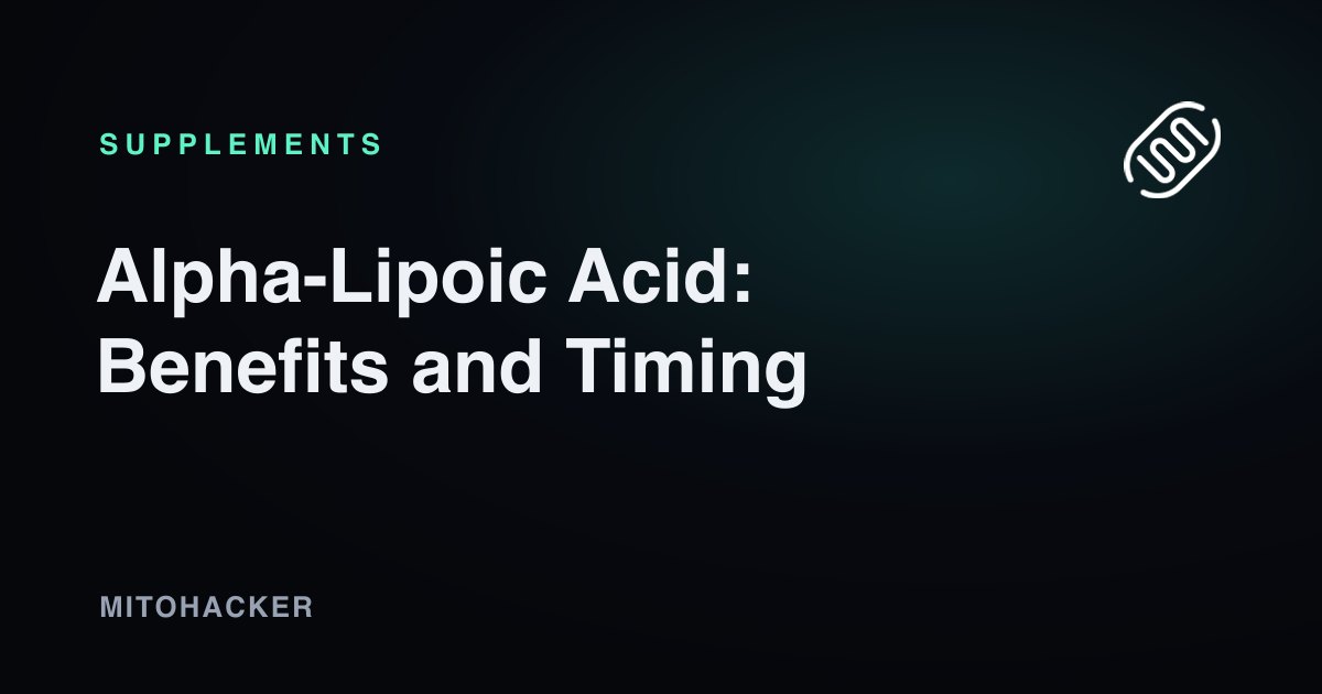 Alpha-lipoic acid supplement for mitochondrial antioxidant support