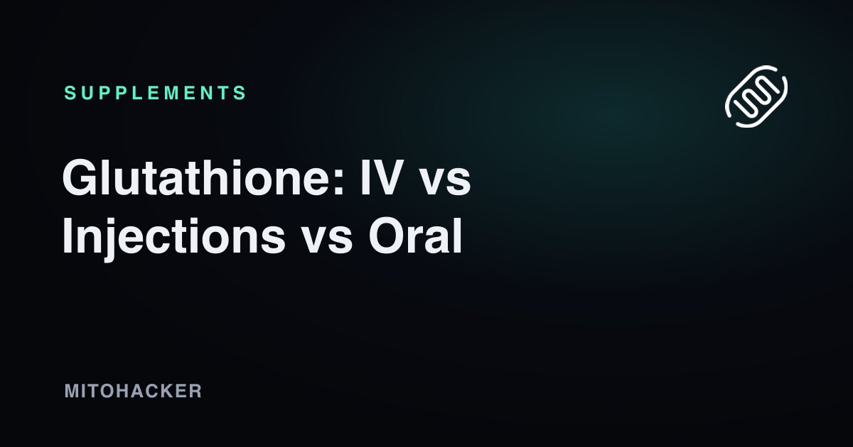 Glutathione IV, injection, and oral supplementation comparison