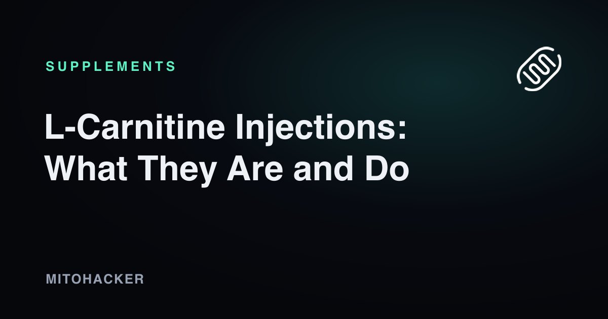 L-Carnitine Injections: What They Are and Do